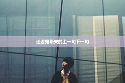 逝者如斯夫的上一句下一句