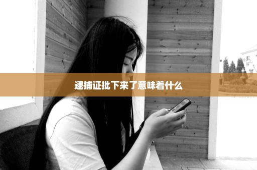 逮捕证批下来了意味着什么