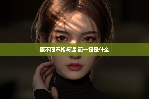 道不同不相与谋 前一句是什么