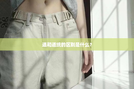道和道统的区别是什么？
