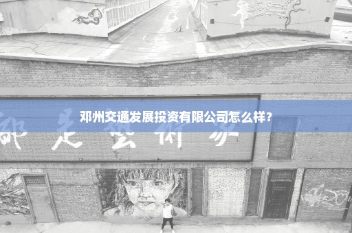 邓州交通发展投资有限公司怎么样？