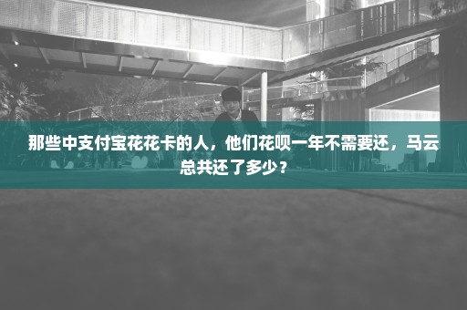 那些中支付宝花花卡的人，他们花呗一年不需要还，马云总共还了多少？
