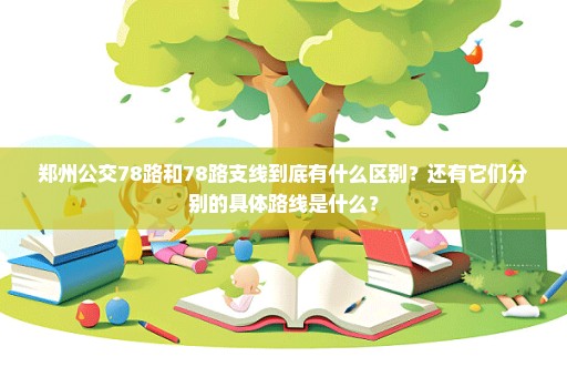 郑州公交78路和78路支线到底有什么区别？还有它们分别的具体路线是什么？
