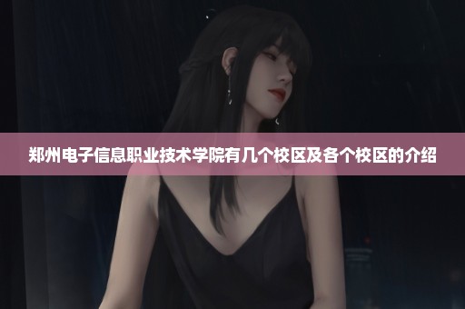 郑州电子信息职业技术学院有几个校区及各个校区的介绍