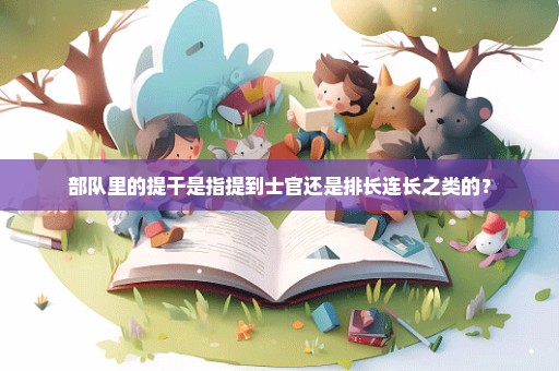 部队里的提干是指提到士官还是排长连长之类的？
