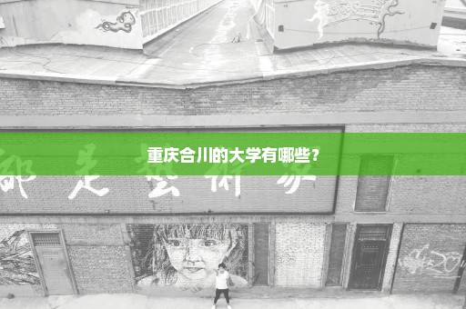 重庆合川的大学有哪些？