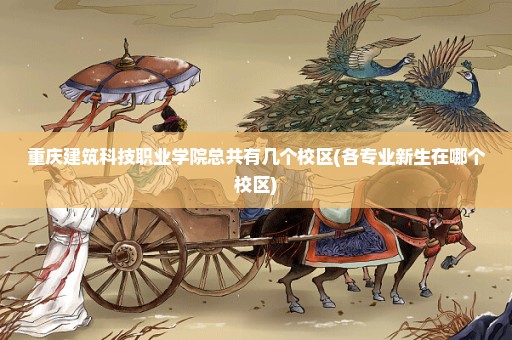重庆建筑科技职业学院总共有几个校区(各专业新生在哪个校区)