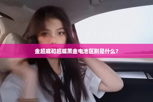 金超威和超威黑金电池区别是什么？