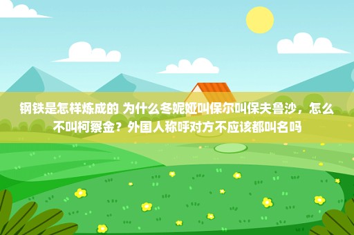 钢铁是怎样炼成的 为什么冬妮娅叫保尔叫保夫鲁沙，怎么不叫柯察金？外国人称呼对方不应该都叫名吗