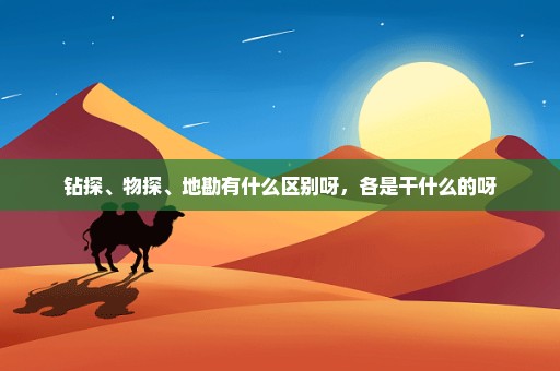 钻探、物探、地勘有什么区别呀，各是干什么的呀