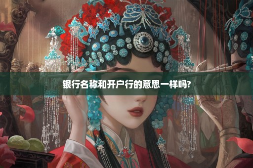 银行名称和开户行的意思一样吗?