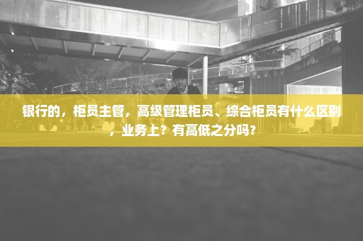 银行的，柜员主管，高级管理柜员、综合柜员有什么区别，业务上？有高低之分吗？