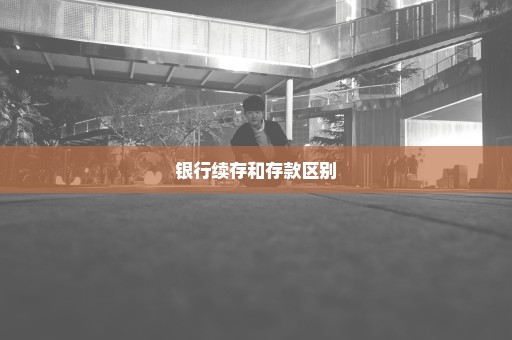 银行续存和存款区别