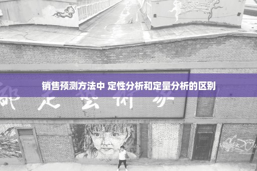 销售预测方法中 定性分析和定量分析的区别