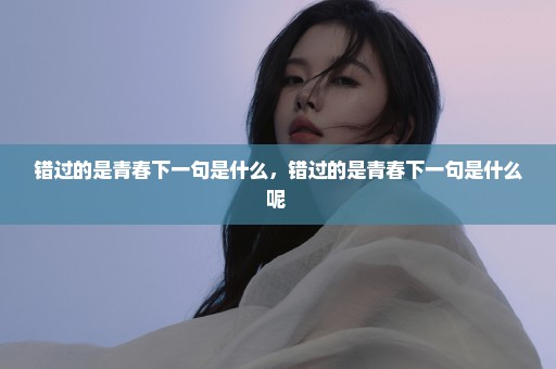 错过的是青春下一句是什么，错过的是青春下一句是什么呢 