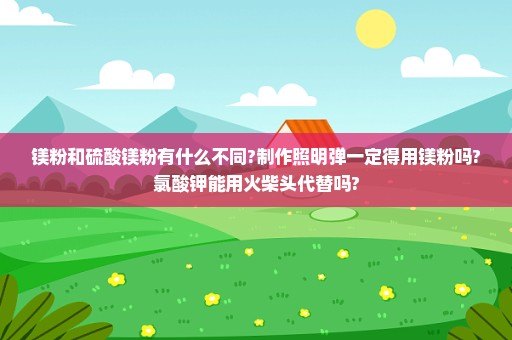 镁粉和硫酸镁粉有什么不同?制作照明弹一定得用镁粉吗?氯酸钾能用火柴头代替吗?