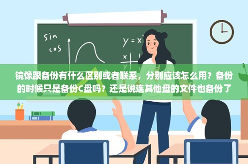 镜像跟备份有什么区别或者联系，分别应该怎么用？备份的时候只是备份C盘吗？还是说连其他盘的文件也备份了