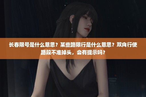 长春限号是什么意思？某些路限行是什么意思？双向行使路段不准掉头，会有提示吗？