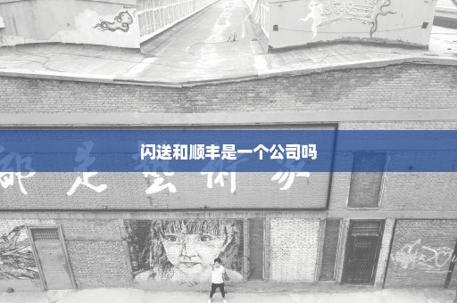闪送和顺丰是一个公司吗
