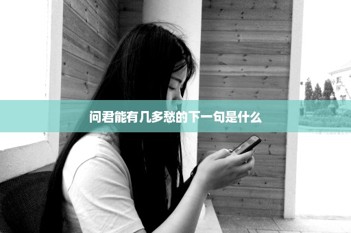 问君能有几多愁的下一句是什么