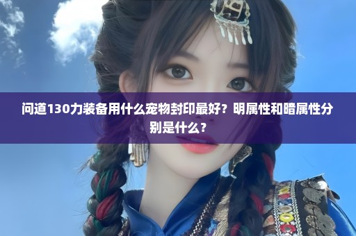 问道130力装备用什么宠物封印最好？明属性和暗属性分别是什么？