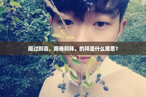 闻过则喜，闻善则拜。的拜是什么意思？