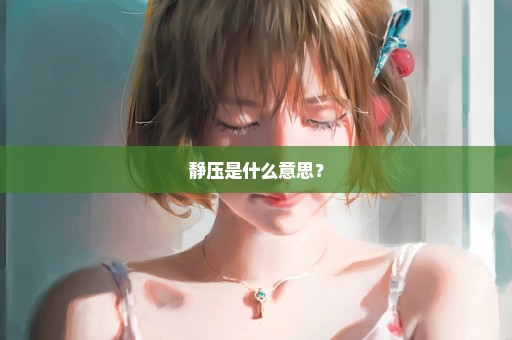 静压是什么意思？