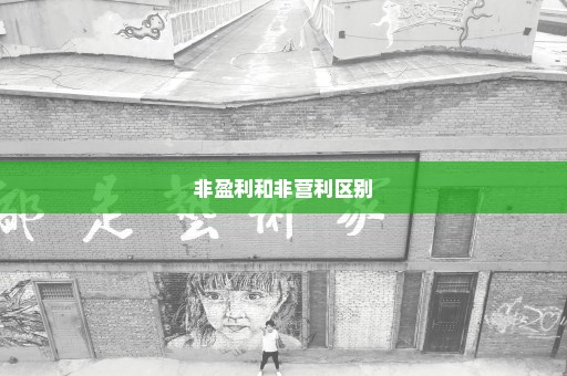 非盈利和非营利区别
