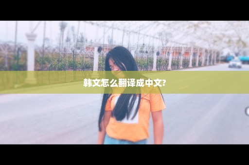 韩文怎么翻译成中文?