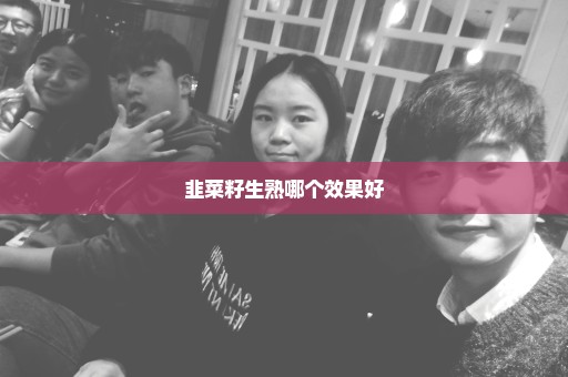 韭菜籽生熟哪个效果好