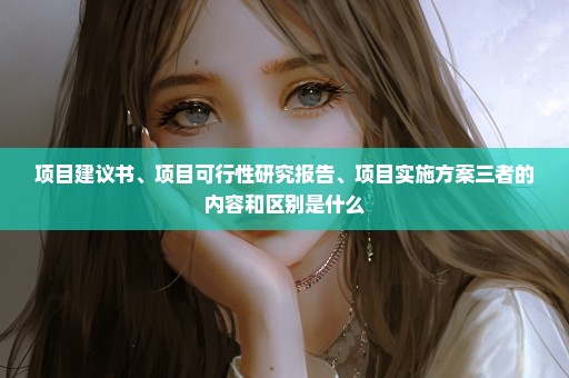 项目建议书、项目可行性研究报告、项目实施方案三者的内容和区别是什么