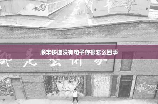 顺丰快递没有电子存根怎么回事