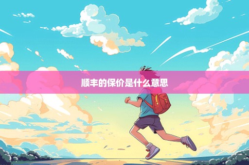 顺丰的保价是什么意思