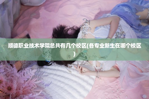 顺德职业技术学院总共有几个校区(各专业新生在哪个校区)