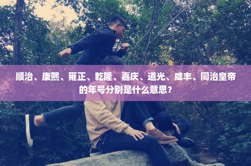 顺治、康熙、雍正、乾隆、嘉庆、道光、咸丰、同治皇帝的年号分别是什么意思？