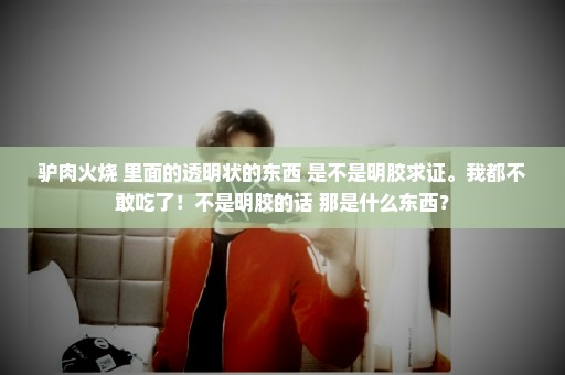 驴肉火烧 里面的透明状的东西 是不是明胶求证。我都不敢吃了！不是明胶的话 那是什么东西？
