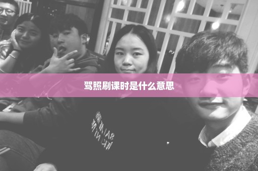 驾照刷课时是什么意思