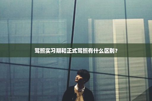 驾照实习期和正式驾照有什么区别？