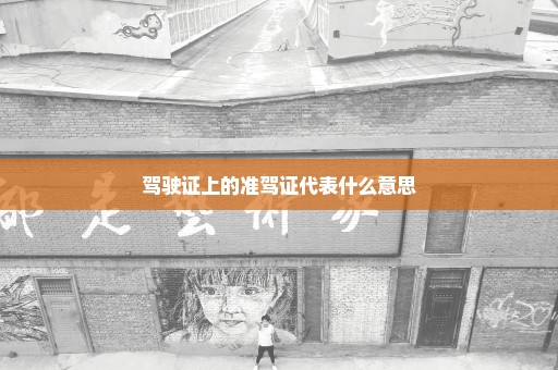驾驶证上的准驾证代表什么意思