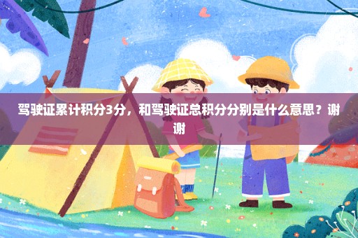 驾驶证累计积分3分，和驾驶证总积分分别是什么意思？谢谢