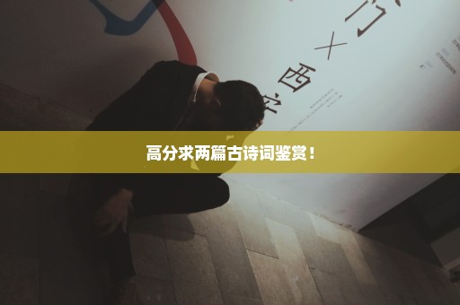 高分求两篇古诗词鉴赏！