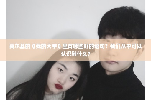 高尔基的《我的大学》里有哪些好的语句？我们从中可以认识到什么？
