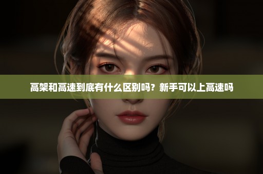 高架和高速到底有什么区别吗？新手可以上高速吗