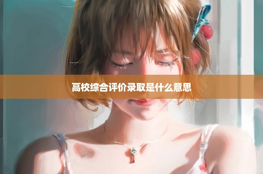 高校综合评价录取是什么意思
