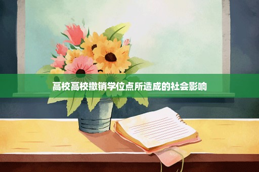 高校高校撤销学位点所造成的社会影响