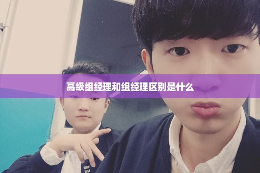 高级组经理和组经理区别是什么