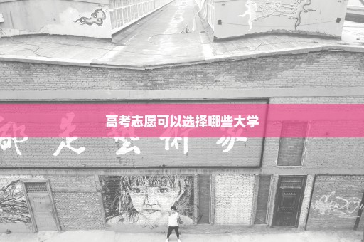 高考志愿可以选择哪些大学