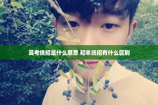 高考统招是什么意思 和非统招有什么区别