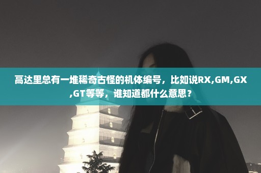 高达里总有一堆稀奇古怪的机体编号，比如说RX,GM,GX,GT等等，谁知道都什么意思？