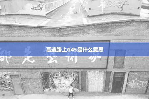 高速路上G45是什么意思